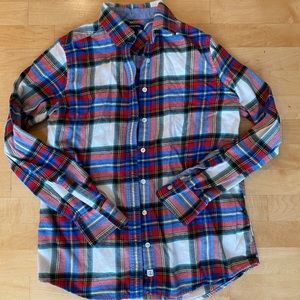 Lands’ End XS Plaid Flannel Shirt